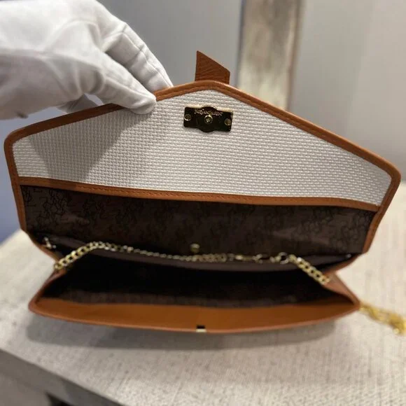 YSL Vintage Woven Leather Clutch with Leather Trim - Picture 5 of 8